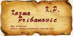 Kozma Pribanović vizit kartica
